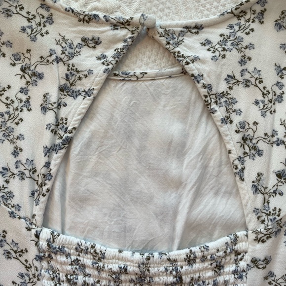 Abercrombie Blue Willow Toile Open Back Short Sleeve Top - Picture 8 of 12